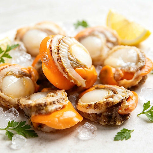 Frozen Scallop Meat with Coral – Sweet, Plump & Shell-Free